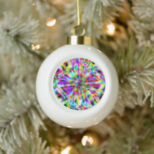 Iridescent Chrome Six Keramik Kugel-Ornament