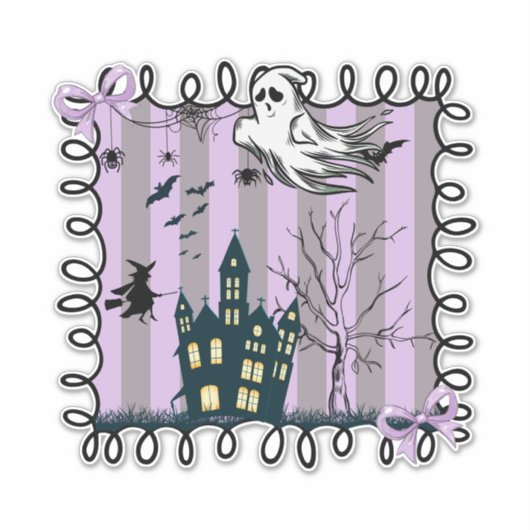 Iridescent Coquette Halloween Aufkleber (Vorderseite)