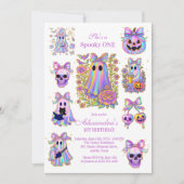 Iridescent Coquette Spooky ONE Halloween Einladung (Vorderseite)