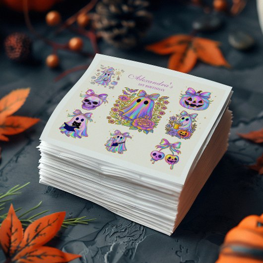 Iridescent Coquette Spooky ONE Halloween Serviette