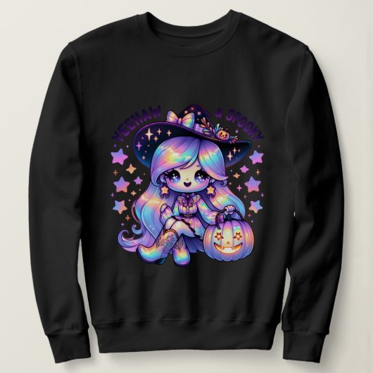 Iridescent Cowgirl Ghost Pumpkin Hat Shirt Design (Design vorne)