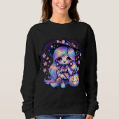 Iridescent Cowgirl Ghost Pumpkin Hat Shirt Design (Vorderseite)
