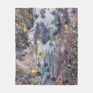 Iridescent Crystal Marble Galaxy Fleece Blanket
