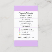 Iridescent Crystal Nail Technician Beauty Salon Bu Visitenkarte (Rückseite)