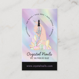 Iridescent Crystal Nail Technician Beauty Salon Bu Visitenkarte