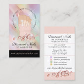 Iridescent Diamond Nail Salon Nail Tech Artist Bus Visitenkarte (Vorne/Hinten)