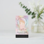 Iridescent Diamond Nail Salon Nail Tech Artist Bus Visitenkarte (Stehend Vorderseite)