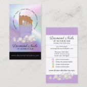 Iridescent Diamond Nail Salon Nail Tech Artist Bus Visitenkarte (Vorne/Hinten)