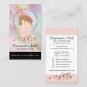 Iridescent Diamond Nail Salon Nail Tech Artist Visitenkarte (Vorne/Hinten)