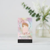 Iridescent Diamond Nail Salon Nail Tech Artist Visitenkarte (Stehend Vorderseite)