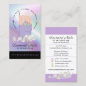 Iridescent Diamond Nail Salon Technischer Nagelkun Visitenkarte (Vorne/Hinten)