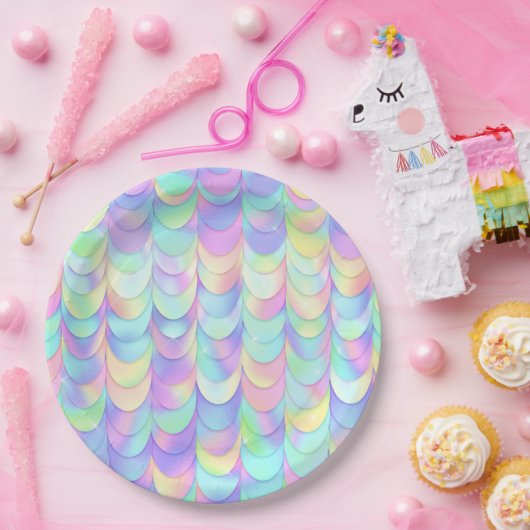 Iridescent Dragon Scale Pappteller (Party)