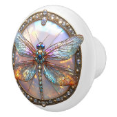 Iridescent Dragonfly Diamonds Sapphires Keramikknauf (Rechts)