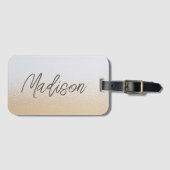 Iridescent Elegante Script Personalisiert Name Gepäckanhänger (Vorderseite (Horizontal))