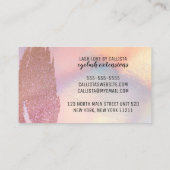 Iridescent Eyelash Pink Glitzer Metallic Lashes Visitenkarte (Rückseite)