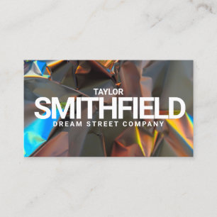 Iridescent Foil Holographic Modern Visitenkarte
