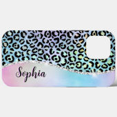 Iridescent Foil Rainbow Leopard Lila Case-Mate iPhone Hülle (Rückseite (Horizontal))