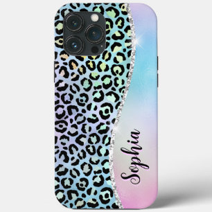 Iridescent Foil Rainbow Leopard Lila Case-Mate iPhone Hülle