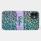 Iridescent Foil Rainbow Leopard Lila Case-Mate iPhone Hülle (Rückseite (Horizontal))