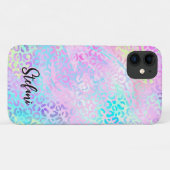 Iridescent Foil Regenbogen Leopard Pink Case-Mate iPhone Hülle (Rückseite (Horizontal))