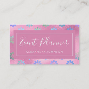 Iridescent Foil Rose Visitenkarte