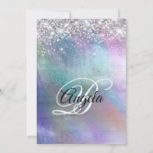 Iridescent Found Funkelnd Glitzer Geburtstag Einladung (Rückseite)