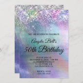 Iridescent Found Funkelnd Glitzer Geburtstag Einladung (Vorne/Hinten)