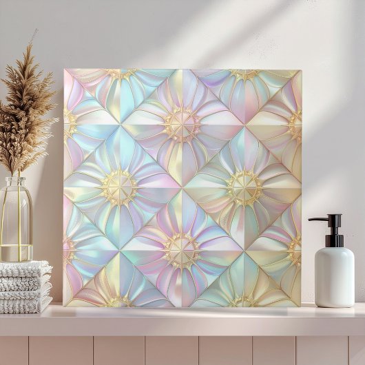 Iridescent Geometric Floral Star Pattern ID1176 Fliese