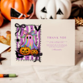 Iridescent Ghost Coquette Bow Spooky One Dankeskarte