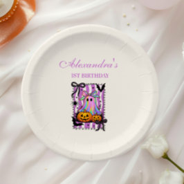 Iridescent Ghost Coquette Bow Spooky One Pappteller