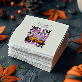 Iridescent Ghost Coquette Bow Spooky One Serviette