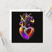 Iridescent Glass Heart Valentine Karte (Vorderseite/Rückseite Beispiel)