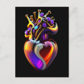 Iridescent Glass Heart Valentine Postkarte (Vorderseite)