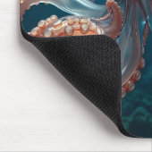 Iridescent Glass Octopus Art | Deep Sea Art Mousepad (Ecke)