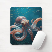 Iridescent Glass Octopus Art | Deep Sea Art Mousepad (Mit Mouse)