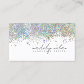 Iridescent Glitzer Border Calligraphy ID936 Visitenkarte (Vorderseite)