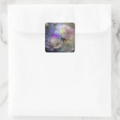 Iridescent Glow-Blume Quadratischer Aufkleber (Tasche)