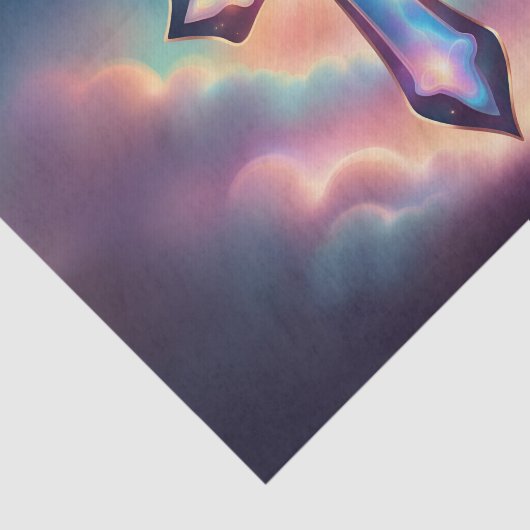 Iridescent Glows Cross Decoupage Tissue Seidenpapier (Ausschnitt)