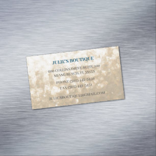 Iridescent Gold Blue Glittery Bekleidung Boutique Magnetische Visitenkarte