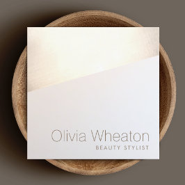 Iridescent Gold Geometric Salon Stylist Quadratische Visitenkarte