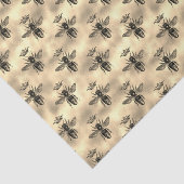 Iridescent Gold Queen Bee Crown Apiary Muster Seidenpapier (Ausschnitt)