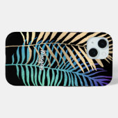 Iridescent/Gold Tropical Blätter Skriptname, Schwa Case-Mate iPhone Hülle (Rückseite (Horizontal))