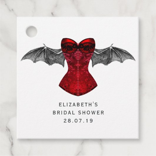 Iridescent Gothic Crimson Red Hexe Geschenkanhänger (Vorderseite)