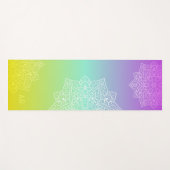 Iridescent Gradient Asymmetric Mandala & Initials Yogamatte (Vorderseite (Horizontal))