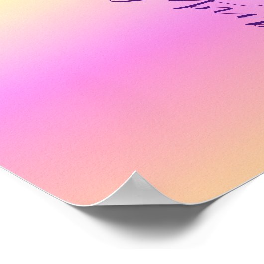 Iridescent Gradient Glam Name Telefon-Hintergrundb Poster (Ecke)