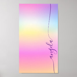 Iridescent Gradient Glam Name Telefon-Hintergrundb Poster