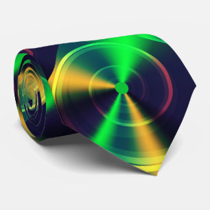 Iridescent Green & Black Fraktal Swirl Krawatte