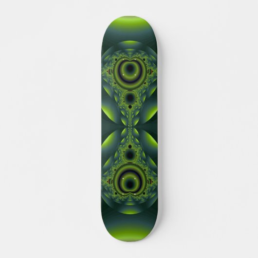 Iridescent Green Fraktal Skateboard Deck (Vorne)
