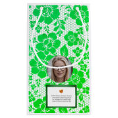 iridescent green lace with Christmas flower Kleine Geschenktüte (Rückseite)