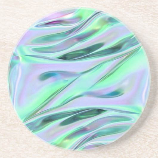 Iridescent Green und Blue MetallicMarbled Getränkeuntersetzer (Vorne)
